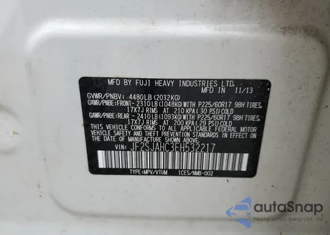 2014 Subaru Forester 2.5I Limited z USA, uszkodzony, nr VIN JF2SJAHC3EH532217